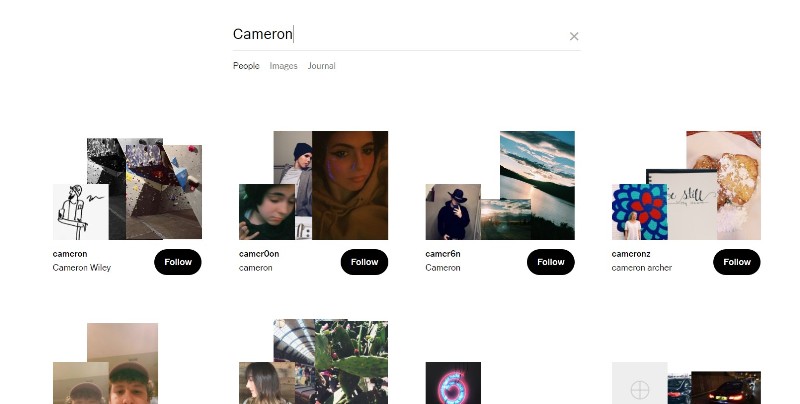 VSCO Search people Feature